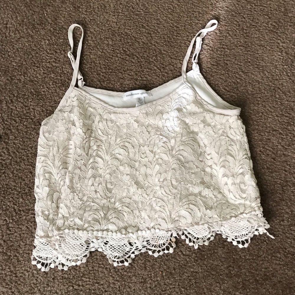 Cropped lace blouse